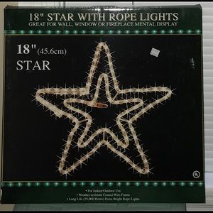BRAND NEW Rope Light Star Holiday/Christmas Decor